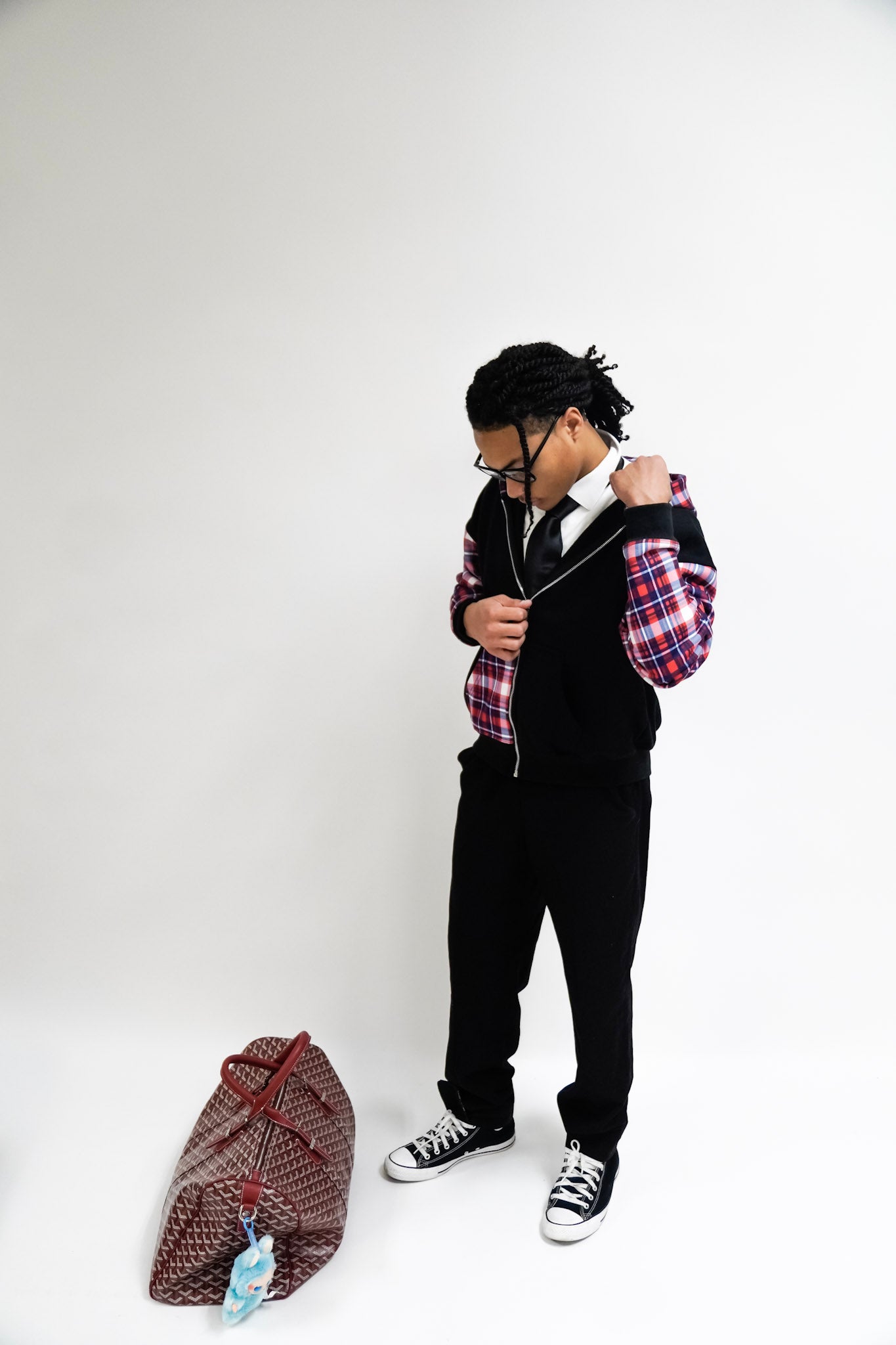 CRIMSON FLANNEL ZIPUP