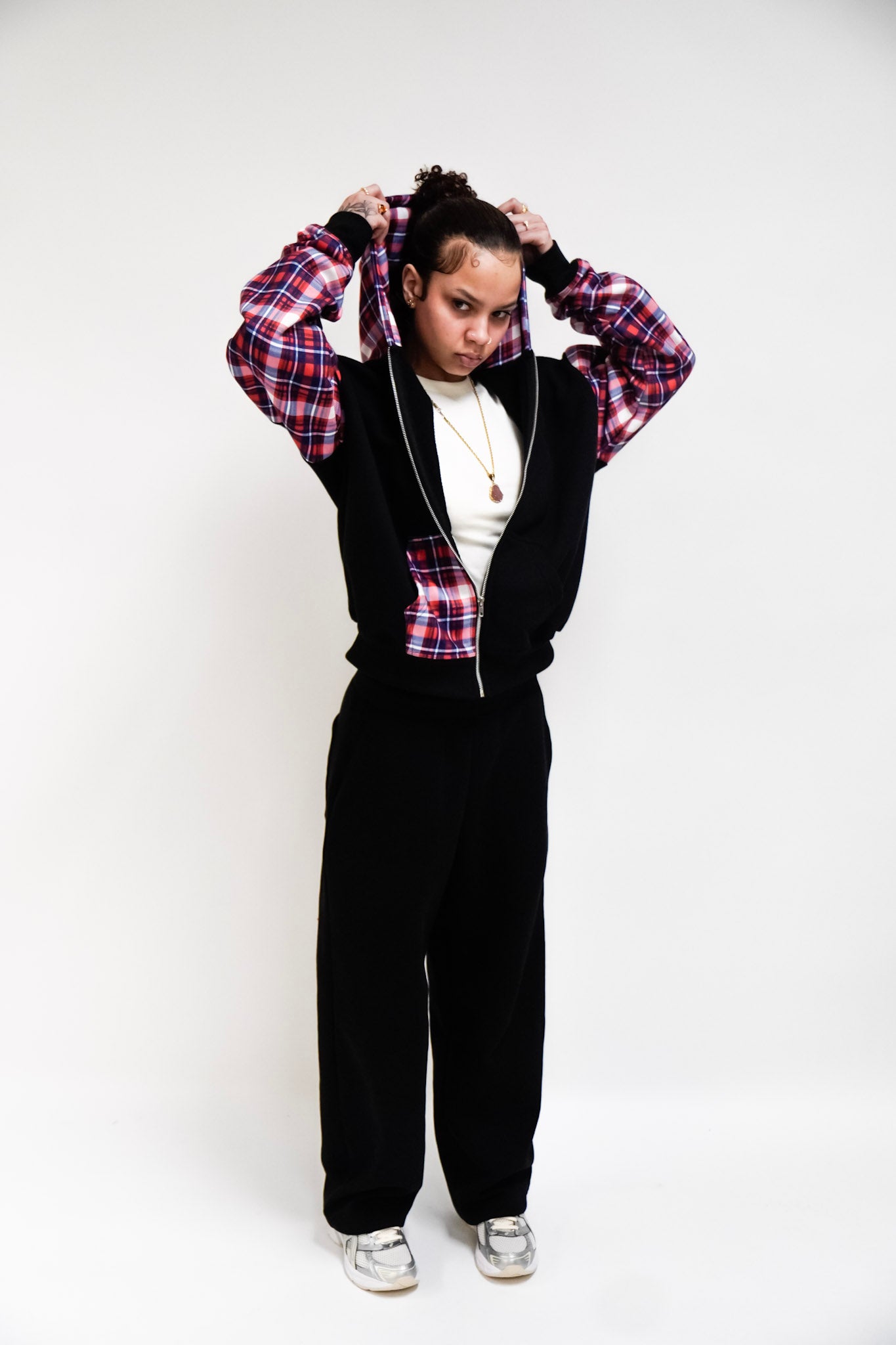 CRIMSON FLANNEL ZIPUP