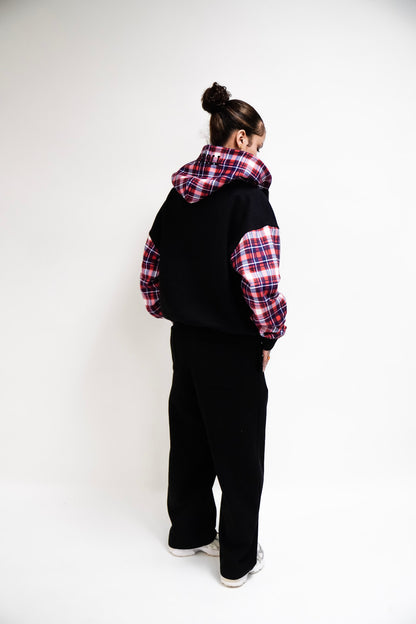 CRIMSON FLANNEL ZIPUP